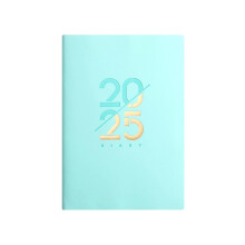 Lucky heti és havi tervező2025, 5.9" x 8.3", spirálnaptár iskolába/irodába, mentazöld