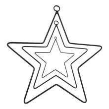 Guangmc3 st stjärntrådskransramar för juldekorationer - 10 cm, 20 cm, 30 cm