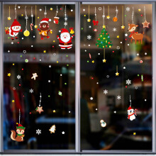 Lmueinov Décoration murale de Noël avec Père Noël et bonhomme de neige pour chambre, salon et fenêtre - Soldes hors saison