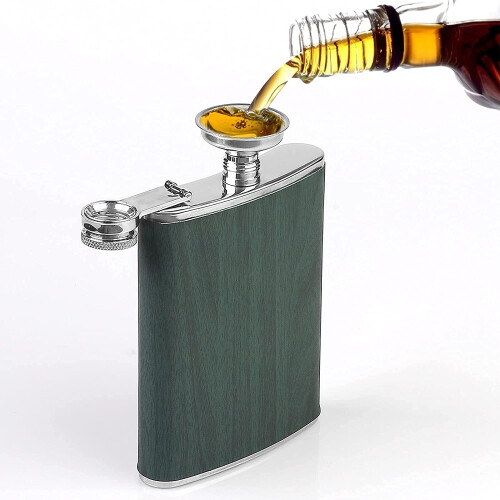 Edelstahl-Flachmann-Set, Geschenkidee für Männer, 260 ml, Grün 2