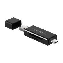 Czytnik kart Zeceouar 3 w 1, adapter USB-C i USB 3.0, kompatybilny z kartami SD/MicroSD, rozdzielacz USB do szybkiego przesyłania plików
