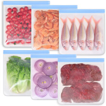 Bolsas reutilizables para congelar de un galón, paquete de 6 bolsas reutilizables extra gruesas para congelar, a prueba de fugas, para almacenar