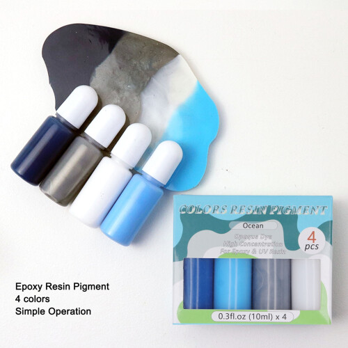 Σετ χρωστικών ρητίνης 4x10ml, 4 χρώματα υψηλής συγκέντρωσης ρητίνης UV για κοσμήματα, 2