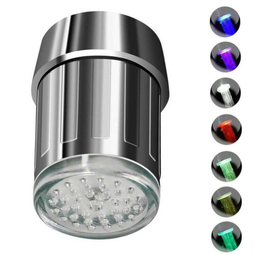 7 lampade a LED multicolore per rubinetto, lavello da cucina e bagno.