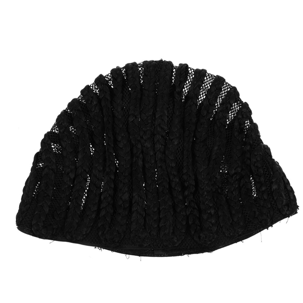 Breathable Cornrow Wig Cap with Non Slip Secure Fit Comfortable Black Braided Scalp Liner for Wig Making