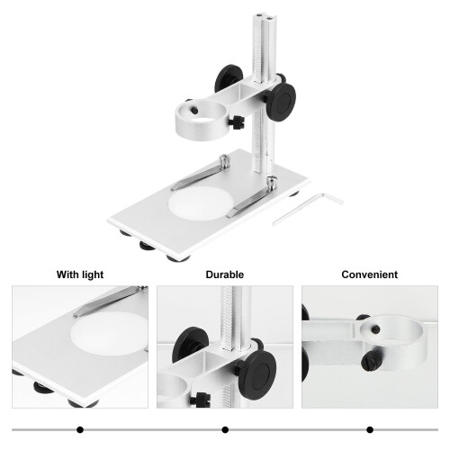 Adjustable Base Microscope Stand USB Lifting Holder Bracket Support Aluminum Alloy 2