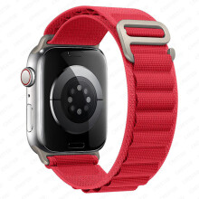 Alpine Loop-rem kompatibel med Apple Watch 38 mm, 40 mm, 41 mm, 42 mm, 44 mm, 45 mm, 49 mm, iWatch Ultra, serie 3-8, rød