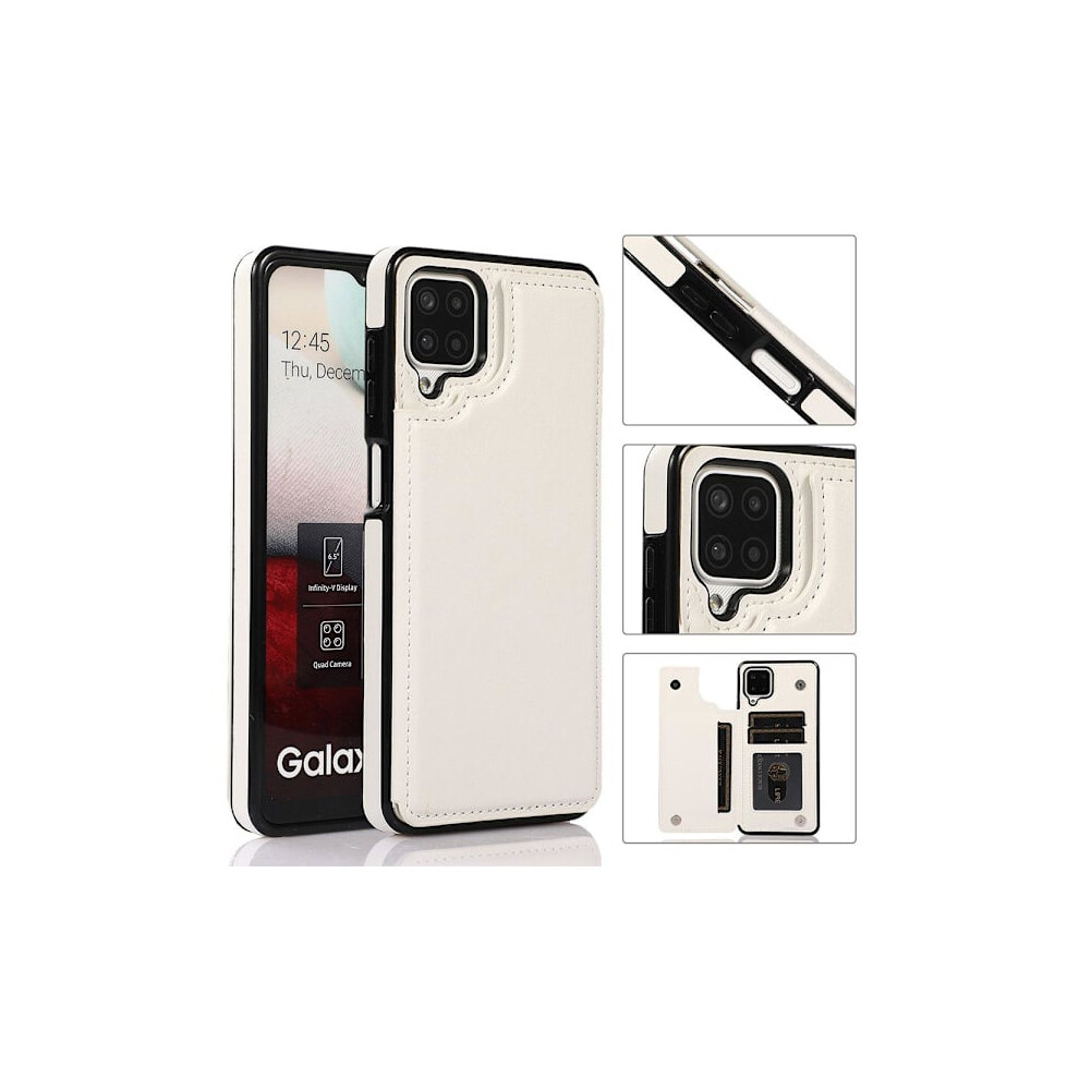 Compatible With Samsung Galaxy A12 - Elegant Practical Case With Card Holder White 9773935985759