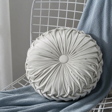 Round Pumpkin Throw Pillow Velvet Pleated Couch Cushion Pillow For Home Car Decor