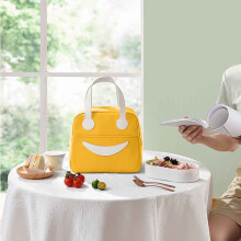 Cailmei Izolacja Duża Pojemność Pogrubiona Folia Aluminiowa Przenośna Torba Lunchbento Torba Do Przechowywania Torba Lunchowa Żółta