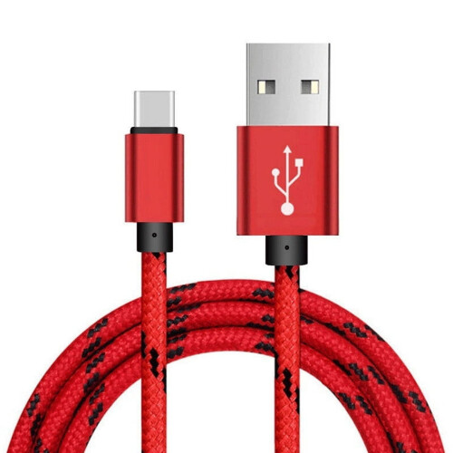 Καλώδιο γρήγορης φόρτισης USB-A σε USB-C Afflux με πλεξούδα 2 τεμαχίων, κόκκινο 3 πόδια - 2