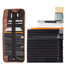 Lzvxtym 30Pcs Sketch Charcoal Pencil Eraser Set Art Craft with Pouch for Drawing Sketching
