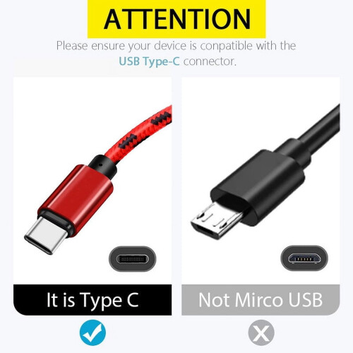 Καλώδιο γρήγορης φόρτισης USB-A σε USB-C Afflux με πλεξούδα 2 τεμαχίων, κόκκινο 3 πόδια - 1