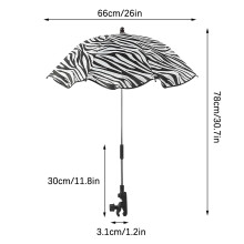 Sombrilla de playa ajustable con abrazadera universal, compatible con cochecitos, protección solar multiángulo para sillas, clip portátil para