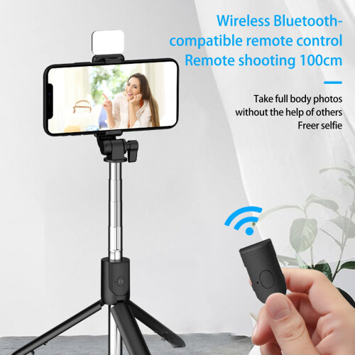 Xinyolin Selfie Stick με φως πλήρωσης, περιστροφή 360, επεκτάσιμο τρίποδο, συμβατό με Bluetooth4.0 2