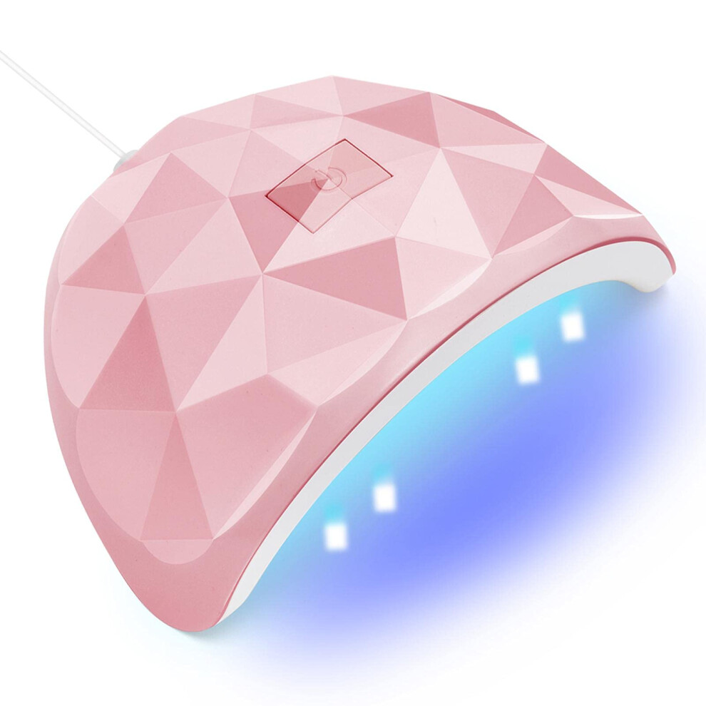 Pink 88W Led Nail Lamp Uv Nail Dryer For Gel Polish With Infrared Sensor And Timer