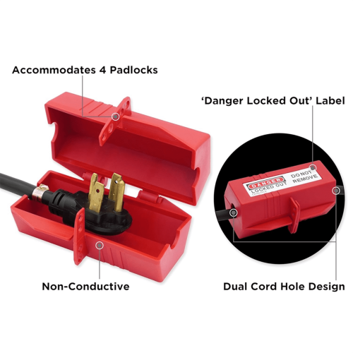 Plug Lock for Lockout Tagout, Large Electrical Plug Lock, Industrial Grade Electrical Plug Lockout Device 2