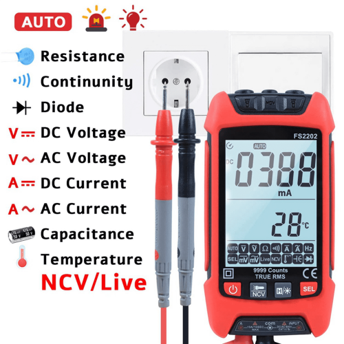 2X Digital Multimeter, 9999 Counts TRMS Auto-Ranging Voltmeter, Accurately Measures AC/DC Amp Ohm Voltage Meter 2