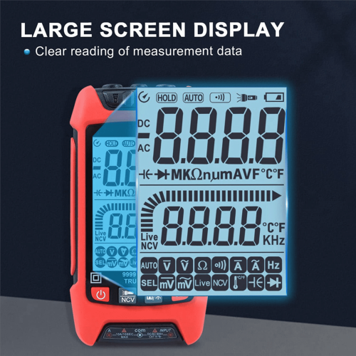 2X Digital Multimeter, 9999 Counts TRMS Auto-Ranging Voltmeter, Accurately Measures AC/DC Amp Ohm Voltage Meter 1