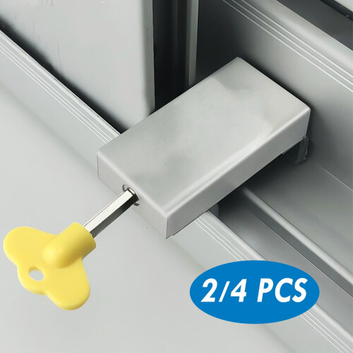 Puntoco Clearance 2Pcs Adjustable Sliding Window Locks Door Frame Security Locks with Key 2