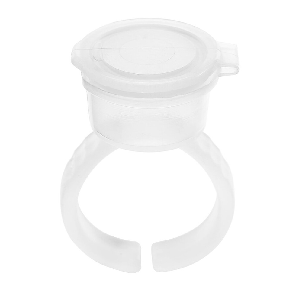 100pcs Tattoo Ink Ring Cups with Lids, Disposable Pigment Holder Rings for Permanent Makeup and Eyelash Extension