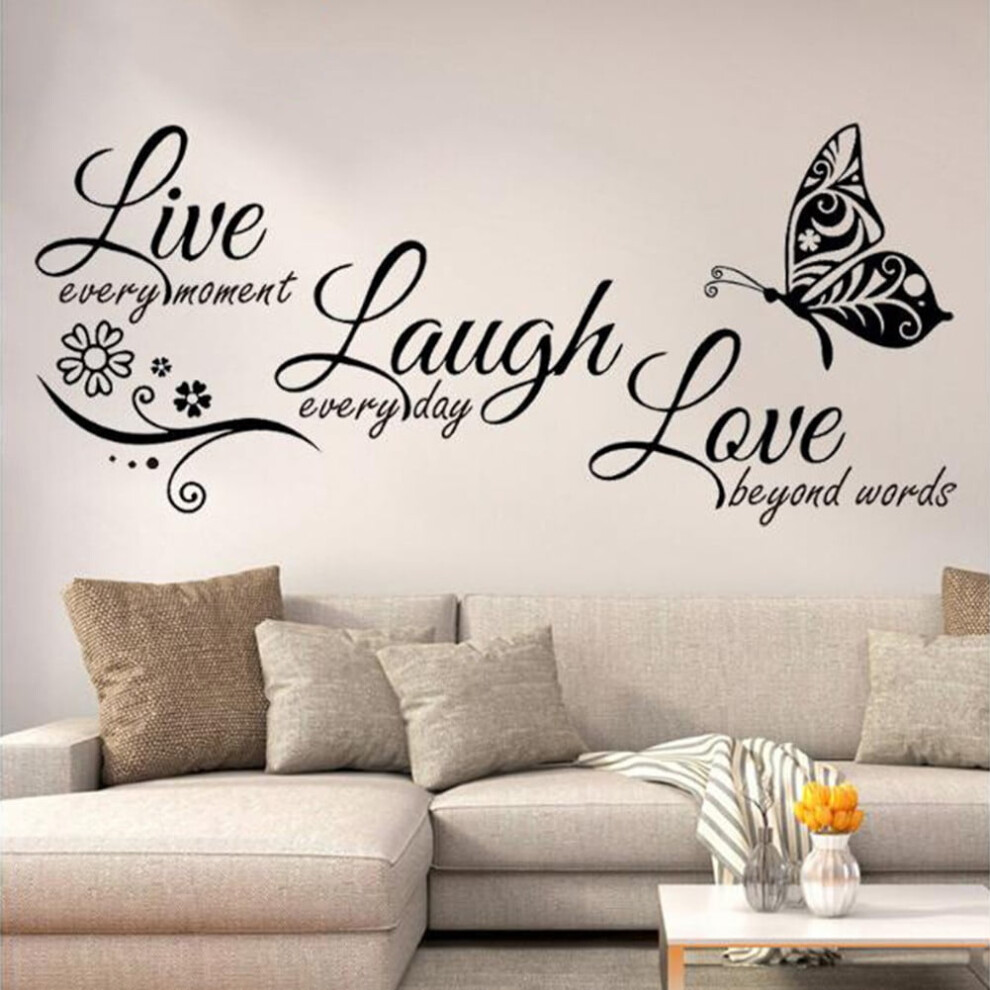 Ofenier "Live Laugh Love" Butterfly Wall Decal And Stickers 9496895848154