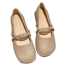 Comode ballerine da donna, con soletta in memory foam, scarpe eleganti in morbida pelle per l'ufficio, design a punta quadrata, suola antiscivolo.