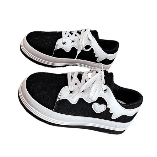 Γυναικεία φλατ παπούτσια από λινό καμβά, slip-on, sneakers με κορδόνια, άνετο ύφασμα, 2