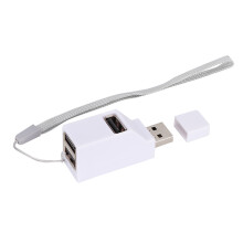 Bærbar USB-hub med højhastighedstransmission, kompakt design Plug and Play busdrevet tre-ports downstream USB-porte splitter understøtter hot swap