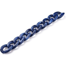 DIY5Strands39.37Inch MarineBlue Acrylic Link Chain Plastic Curb Chain for Necklace Bracelet Earrings Handbag Sunglasses Holder DIY