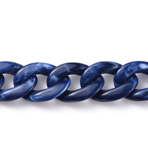 DIY5Strands39,37 ιντσών ακρυλική αλυσίδα με κρίκους MarineBlue για κολιέ, βραχιόλι, 1