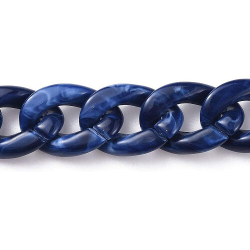 DIY5Strands39,37 ιντσών ακρυλική αλυσίδα με κρίκους MarineBlue για κολιέ, βραχιόλι, 2
