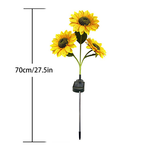 VOSS Solar Dreiflammige LED-Gartenleuchte in Sonnenblumenform 2