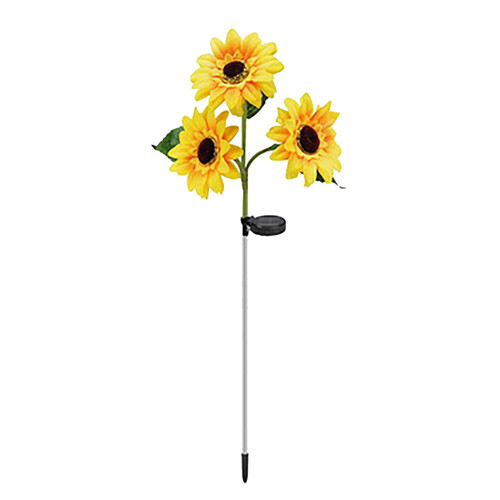 VOSS Solar Dreiflammige LED-Gartenleuchte in Sonnenblumenform 1