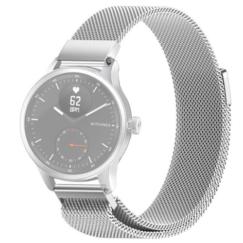 SKALO Milanese Loop για Withings ScanWatch42mm - Περισσότερα χρώματα Ασημί