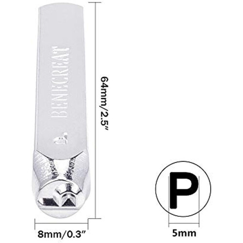 36 συσκευασίες (5mm3/16") μεταλλικών σφραγίδων γραμμάτων και αριθμών με δοχείο 1