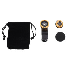 Lot de 4 objectifs fisheye pour smartphones, compatibles avec les appareils photo macro 3 en 1 et les smartphones, grand angle.