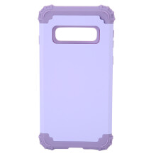 Paarse schokbestendige hoes voor Galaxy S10, met ingebouwde schermbeschermer en compatibel met draadloos opladen, voorzien van vier binnenwanden met