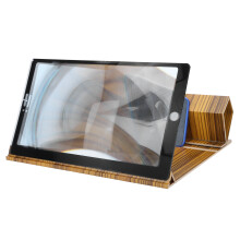 Duurzame houten schermvergroter, 12 inch draagbare telefoonstandaard voor binnen, kamperen en reizen (nieuwste model met beugel en extra dikke
