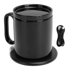 Cană de cafea inteligentă, încălzitoare pentru băuturi, placă de încălzire, setări de temperatură, oprire automată, sticlă securizată
