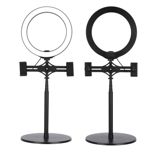 Adjustable Angle Ring Light with Tripod Stand, Universal Phone Mount Lighting for Zoom Meetings Vlogs Tutorials, Dimmable Ring Light with Wide Applica 2