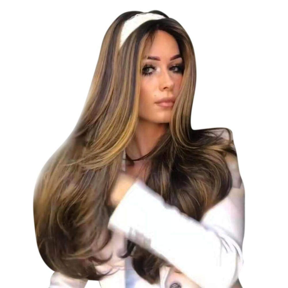 Unisex Natural Ombre Wavy Curly Wig For Women With Soft Realistic Hair And Breathable Adjustable Cap