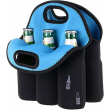 Sac isotherme pour 6 bouteilles de bière, isolé en néoprène, léger avec poignée de transport, compatible avec les boissons en extérieur.