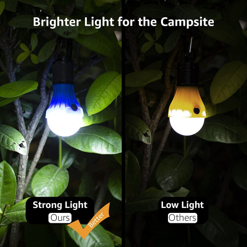φώτα κάμπινγκ LED, 3 λειτουργίες, με μπαταρία, κρεμαστή λάμπα σκηνής με γάντζο, 2