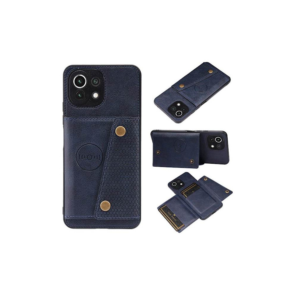 Compatible With Xiaomi Mi 11 Lite - Stylish Practical Case With Card Slot Dark Blue 9773935786813