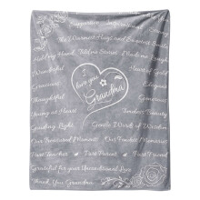 XIUH Home Textile Blanket Flannel Envelope Blankets for Sofas and Beds Fluffy Soft Flannel Blankets and Letters to Grandmother (Grey)