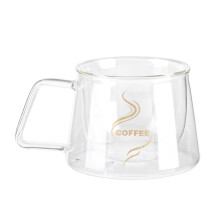 Delaman Glass Coffee Cup, Double-Wall Insulated Glass Cup Heat Resistant Mug Glassware for Coffee Tea Milk Kitchen Accessories