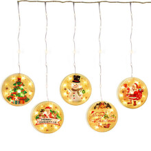 Christmas LED Curtain Lights 5ft, 3D Fairy Twinkle Lights USB Powered, Window String Lights for Holiday Party Decor