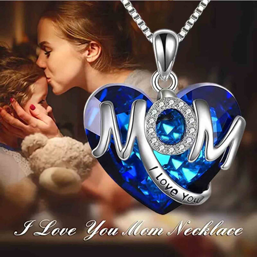 maxiaxia Mother's Love Μικρο-ένθετο μενταγιόν σε σχήμα καρδιάς, δίχρωμο κολιέ, κοσμήματα