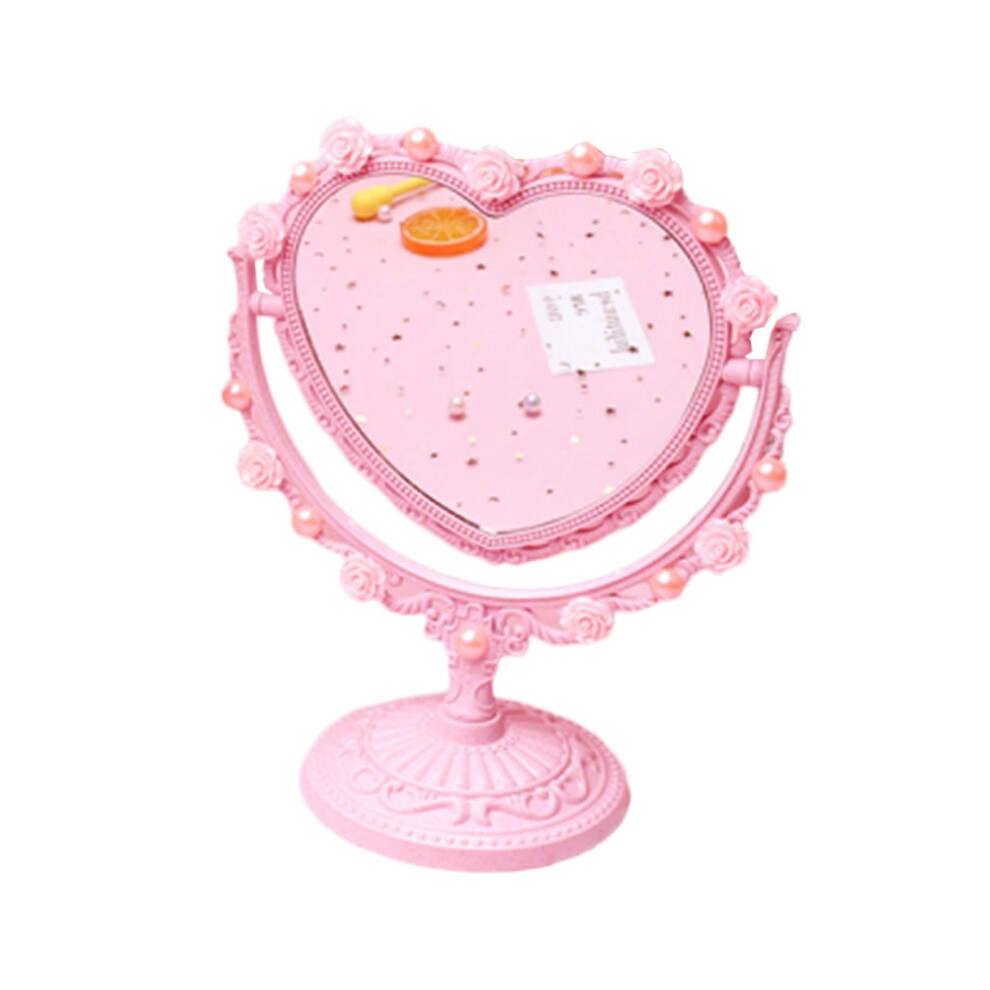 Guangmc Heart-Shaped Makeup Mirror for Women and Girls - Table Decor Gift